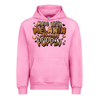 Fuchsia Pink made with melanin always poppin' Urban Hoodie - LillyAllenDesigns