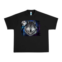 Black wolf and full moon Urban Heavy Tee - RanaPortraitStore
