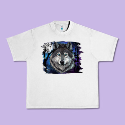 Wolf And Full Moon Urban Heavy Tee Designed By Ranaportraitstore