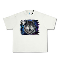 Pistachio wolf and full moon Urban Heavy Tee - RanaPortraitStore