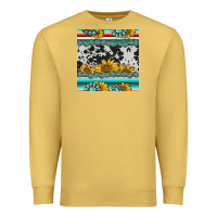 Antique Gold sunflower cowhide serape coaster Premium Sweatshirt - BarkalooDesign