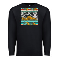 Black sunflower cowhide serape coaster Premium Sweatshirt - BarkalooDesign