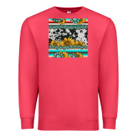 Cardinal sunflower cowhide serape coaster Premium Sweatshirt - BarkalooDesign