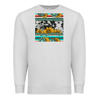 Dove Grey sunflower cowhide serape coaster Premium Sweatshirt - BarkalooDesign