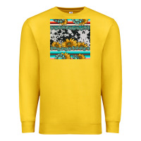 Lemon sunflower cowhide serape coaster Premium Sweatshirt - BarkalooDesign