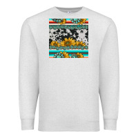 Oatmeal Heather sunflower cowhide serape coaster Premium Sweatshirt - BarkalooDesign