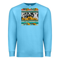 Ocean Blue sunflower cowhide serape coaster Premium Sweatshirt - BarkalooDesign