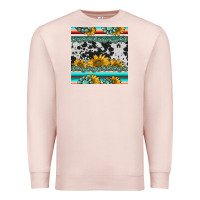 Pale Pink sunflower cowhide serape coaster Premium Sweatshirt - BarkalooDesign