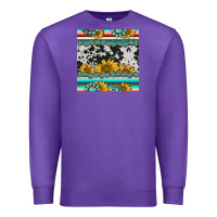 Purple sunflower cowhide serape coaster Premium Sweatshirt - BarkalooDesign