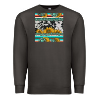 Smoke sunflower cowhide serape coaster Premium Sweatshirt - BarkalooDesign
