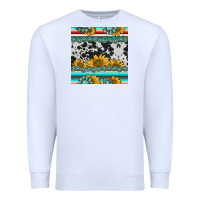 White sunflower cowhide serape coaster Premium Sweatshirt - BarkalooDesign