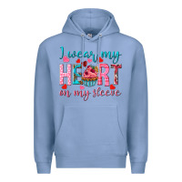Colony Blue i wear my heart on my sleeve Premium Hoodie - NancyCooperArtShop