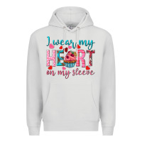Dove Grey i wear my heart on my sleeve Premium Hoodie - NancyCooperArtShop
