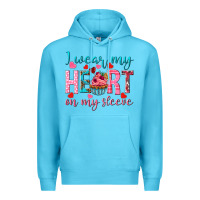 Ocean Blue i wear my heart on my sleeve Premium Hoodie - NancyCooperArtShop
