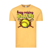 Vintage Mustard busy raising ballers softball Vintage Tee - texasbilliewilder