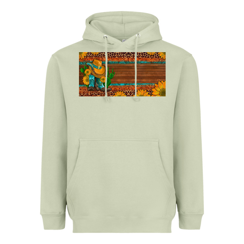 Custom Cowboy Boots Sunflowers And Cactus License Plate Heavyweight Hoodie by Artiststas | Teevron