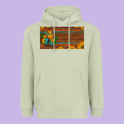 Custom Cowboy Boots Sunflowers And Cactus License Plate Heavyweight Hoodie Designed By Artiststas