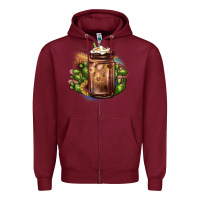 Burgundy sunflower coffee cup cactus Zipper Hoodie - JahusDesignShop