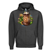 Charcoal Heather sunflower coffee cup cactus Zipper Hoodie - JahusDesignShop