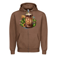 Chestnut sunflower coffee cup cactus Zipper Hoodie - JahusDesignShop