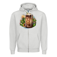 Dove Grey sunflower coffee cup cactus Zipper Hoodie - JahusDesignShop
