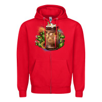 Red sunflower coffee cup cactus Zipper Hoodie - JahusDesignShop