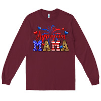 Burgundy American mama Long Sleeve Tee - Neo Western