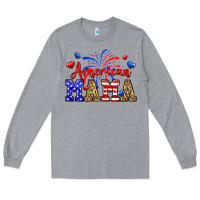 Heather Grey American mama Long Sleeve Tee - Neo Western