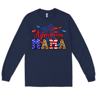 Navy American mama Long Sleeve Tee - Neo Western