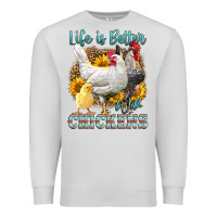 Dove Grey Western Life Is Better With Chickens Premium Sweatshirt - LillyAllenDesigns