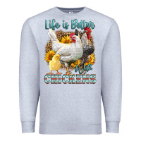 Heather Grey Western Life Is Better With Chickens Premium Sweatshirt - LillyAllenDesigns