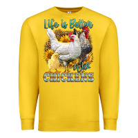 Lemon Western Life Is Better With Chickens Premium Sweatshirt - LillyAllenDesigns