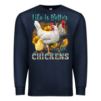 Navy Western Life Is Better With Chickens Premium Sweatshirt - LillyAllenDesigns
