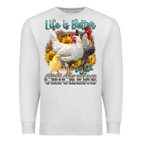Oatmeal Heather Western Life Is Better With Chickens Premium Sweatshirt - LillyAllenDesigns