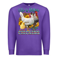 Purple Western Life Is Better With Chickens Premium Sweatshirt - LillyAllenDesigns