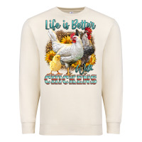 Sandshell Western Life Is Better With Chickens Premium Sweatshirt - LillyAllenDesigns
