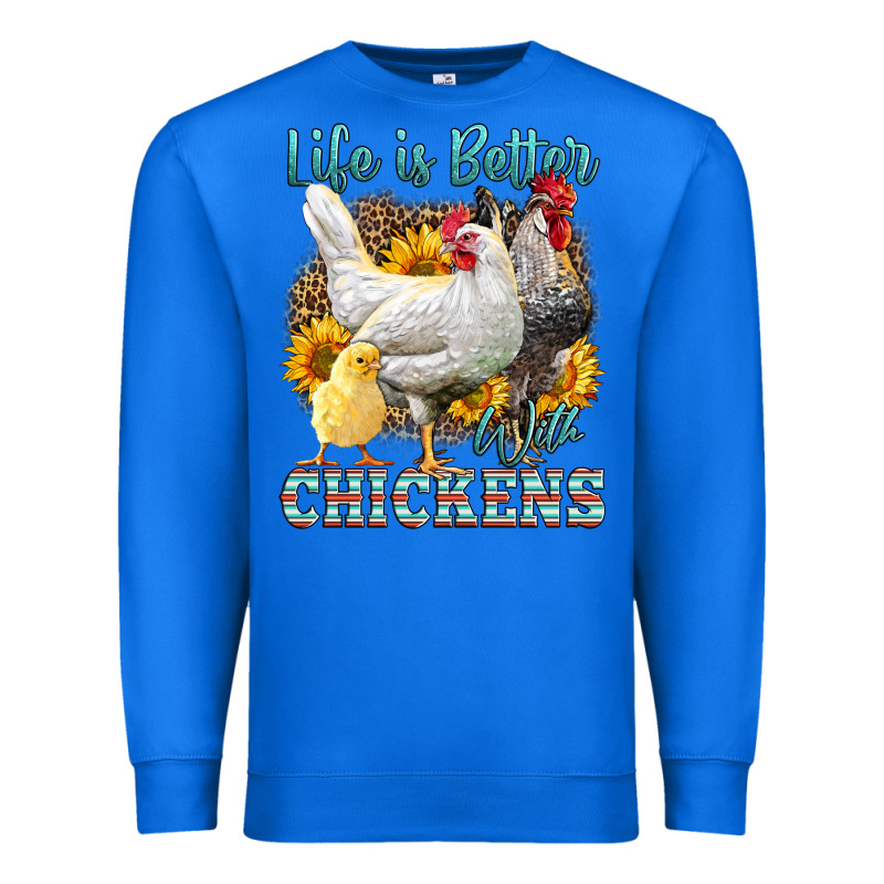 Western Life Is Better With Chickens Premium Sweatshirt by LillyAllenDesigns | Teevron