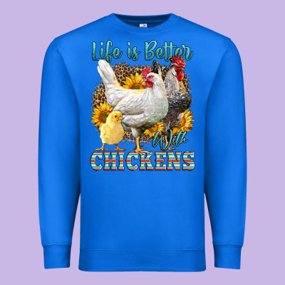 Western Life Is Better With Chickens Premium Sweatshirt Designed By Lillyallendesigns