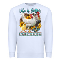 White Western Life Is Better With Chickens Premium Sweatshirt - LillyAllenDesigns