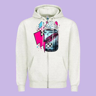 Racing Coffee Zipper Hoodie Designed By Jahusdesignshop