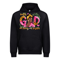 Black with god all things are possible black woman Urban Hoodie - LillyAllenDesigns