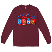 Burgundy American mama Long Sleeve Tee - Neo Western