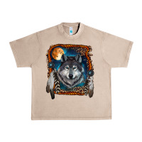 French Oak wolf and feathers Urban Heavy Tee - RanaPortraitStore