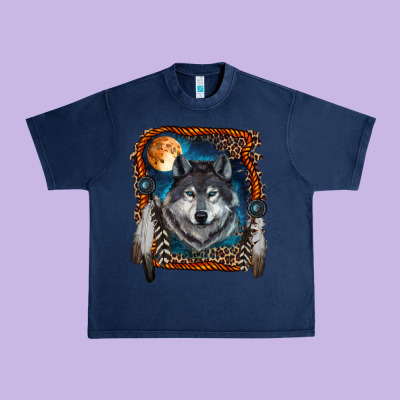 Wolf And Feathers Urban Heavy Tee Designed By Ranaportraitstore