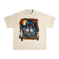 Sandshell wolf and feathers Urban Heavy Tee - RanaPortraitStore