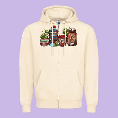Mexican Coffee Zipper Hoodie Designed By Jahusdesignshop