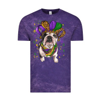 Cloud Purple Mardi gras hat  english bulldog Vintage Tee - RanaPortraitStore