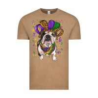 Vintage Coffee Mardi gras hat  english bulldog Vintage Tee - RanaPortraitStore