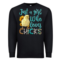 Black Western Just A Girl Who loves Chicks Premium Sweatshirt - LillyAllenDesigns