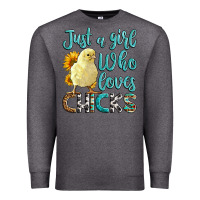 Charcoal Heather Western Just A Girl Who loves Chicks Premium Sweatshirt - LillyAllenDesigns